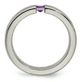 thumbnail image 2 of Edward Mirell Titanium Satin Amethyst 4mm Band, 2 of 4