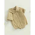 thumbnail image 3 of Bagilaanoe Newborn Baby Girl Boy Shirts Rompers Short Sleeve Bodysuits 6M 12M 18M 24M Infant Casual One Piece Short Jumpsuit, 3 of 8