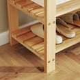 thumbnail image 4 of MCQ Shoe Rack Bench, 3 Tier Bamboo Entrance Bench for Storage Organizer Up to 286 lbs, 11.3 x 27.6 x 17.8 Inches for Bedroom Living Room Balcony, Wood, 4 of 7