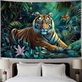 thumbnail image 5 of Nature Forest Tapestry, Tiger Animal in Jungle Tapestry Wall Hanging, Trees Scenery Landscape Tapestries for Bedroom Living Room Dorm, 60X40IN, 5 of 5