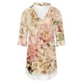 thumbnail image 4 of Womens T Shirt Elegant Comfort Printed Button Front Floral Pattern Beach Essentials for Women,Pink,L, 4 of 5