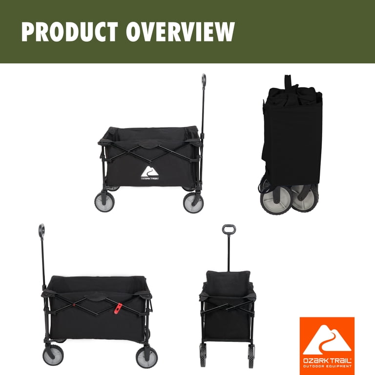 Ozark Trail Multi-Purpose Big Bucket Cart, Black Wagon - Walmart.com