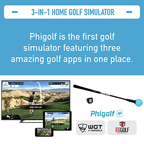 PHIGOLF Home Golf Simulator with Weighted Swing Stick, Indoor
