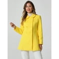 thumbnail image 2 of DARING DIVA Women's Peter Pan Collar Double Breasted Winter Trench Coat Yellow L, 2 of 6