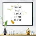 thumbnail image 2 of Designart 'Inspirational Quote On Gold and White' Traditional Framed Canvas Wall Art Print, 2 of 5