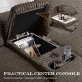 thumbnail image 5 of Muumblus 125" Cloud Sectional Sofa with Storage Console, U-Shaped Modular Couch with 2 Ottomans, USB, Cup Holders, Oversized Corduroy Living Room Sofa, Brown, 5 of 8