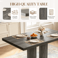 thumbnail image 3 of Modern 5-Piece Dining Table Set for 4, 46.2 Inch Space-Saving Table with 4 Faux Leather Chairs, Gray Wood Grain, Easy Assembly for Dining Kitchen Living Room Farmhouse, 3 of 8