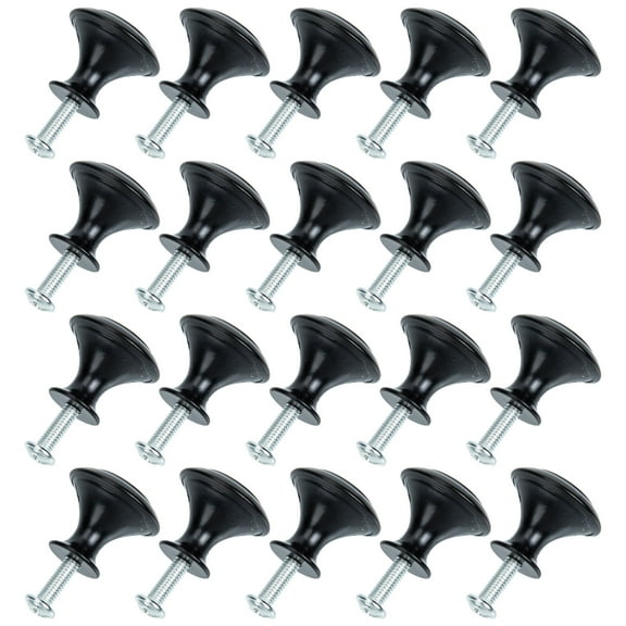 20 Sets Cabinet Handle Round Door Knobs Pull Metal Drawer Dresser for Closet Cupboard Black Kitchen Handles