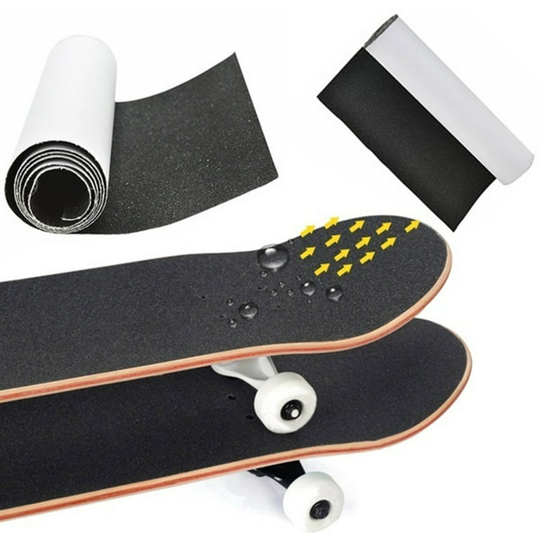 Skateboard Grip Tape Sheet, 45.2x10.6 inch,Bubble Free,Waterproof,Scooter,  Longboard Griptape, Grippy Sandpaper for Skateboards,Long Board, Stairs,  Gun, Pedal, Pistol,Wheelchair, Step,Deck(115x27cm) : : Sports,  Fitness & Outdoors
