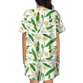 thumbnail image 6 of Susaid Tulips Flowers Print Women's Pajama Set, Button-Up Sleepwear with Elastic Waist Shorts, Perfect for Lounging, Yoga, Beach, and Casual Wear-X-Large, 6 of 7