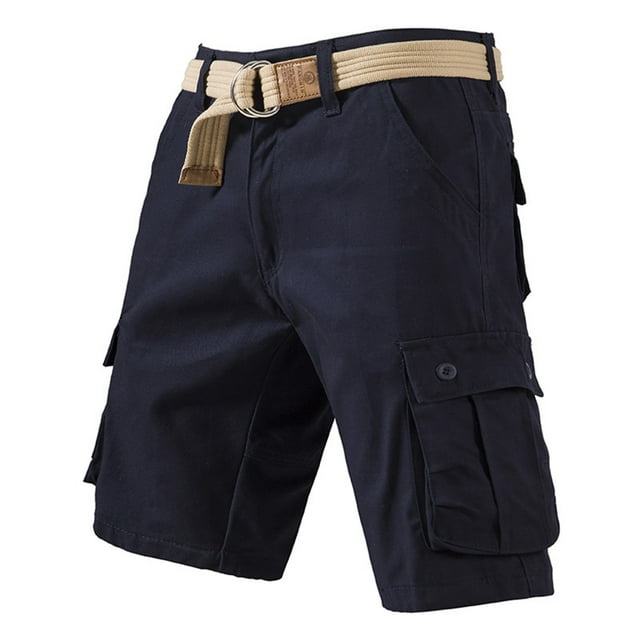 Shorts de Travail Rétro pour Hommes - Grandes Poches, Polyester, Décontracté Extérieur, Taille Élastique, Design Cool