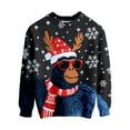 thumbnail image 5 of Wdgfv Unisex Kids Girls Boys Christmas Sweater Animals 3D Graphic Funny Long Sleeve Crewneck Holiday Pullover Sweatshirt Black 5-6 Years, 5 of 5