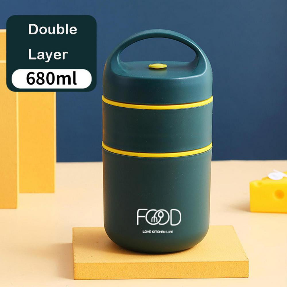 Thermos For Hot Food Stackable 2-Tier Double Wall Vacuum Lunch Containers  For Kids Adults Stainless Steel Leak Proof Wide Mouth - AliExpress
