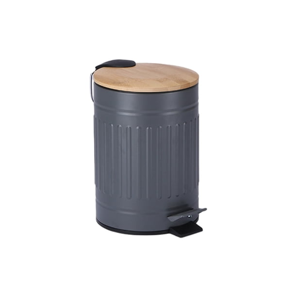 Bewildely Cubo de basura de pie, cubo de basura multifuncional de gran capacidad para baño, cocina, sala de estar y oficina Almacenamiento y organización del hogar 3L/Gris/17*24.5cm
