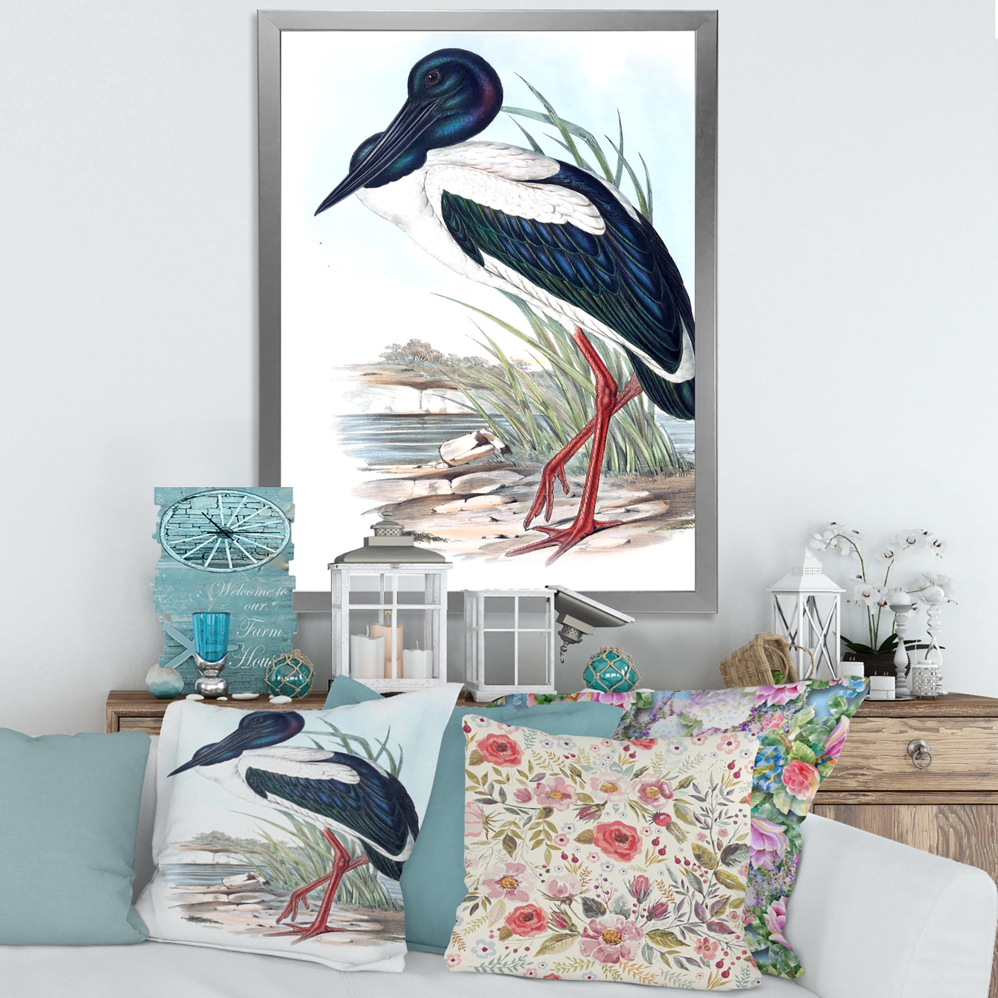 Designart 'Australian Vintage Birds I' Traditional Framed Art Print