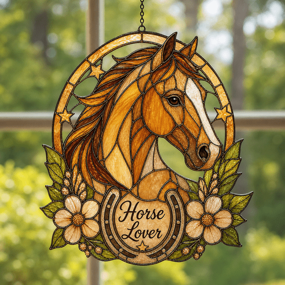 Horse Suncatcher Acrylic 1 Layer for Horse Lover Gift, Window Hanging Decor