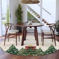 thumbnail image 3 of Round Rugs 6 Ft, Merry Christmas Non Slip Area Rugs for Kitchen Bedroom Entryway, Green Xmas Tree Snowflake Washable Carpet Runner Rug Floor Mats for Bedroom Home Decor, 3 of 9