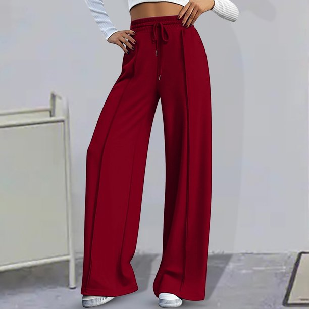 WILLBEST Pantalones Casuales de Mujer, Cómodos, de Cintura Alta y Pierna Ancha, para Desplazamientos Diarios En Otoño E Invierno y Actividades al Aire Libre. Extra Grande
