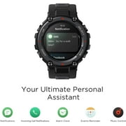 Amazfit T-Rex Pro Smart Watch: Rugged Outdoor GPS Fitness Watch - Black - Silicone watchband