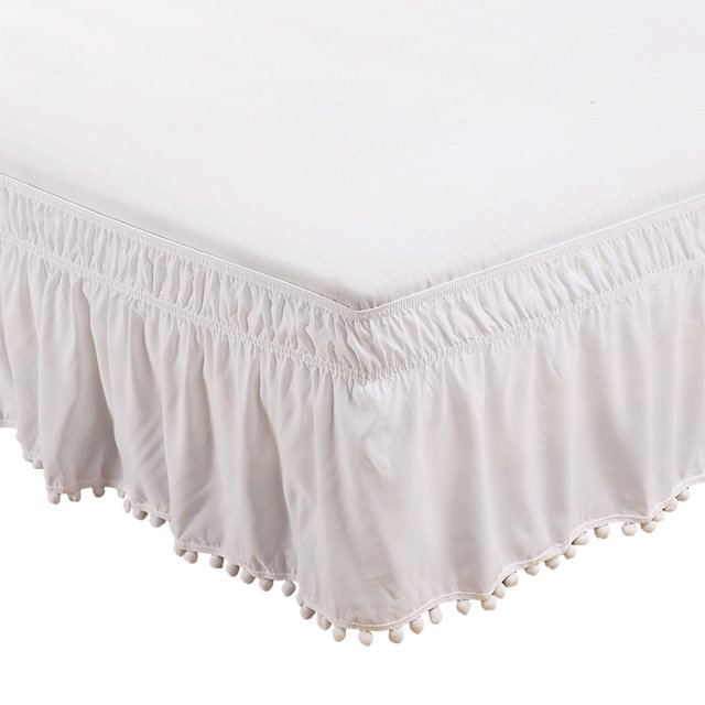 Kearding Hogar De Cama Elegante Y Fácil De Limpiar Fácil De Limpiar Alrededor De La Cenefa De La Cama Sábana Blanca US-Twin39*75in Type3 NO3