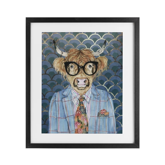 Stupell Industries Eclectic Cool Highlander Portrait Black Framed Print Under Glass, 13 x 16, by Svetlana Aleynikova