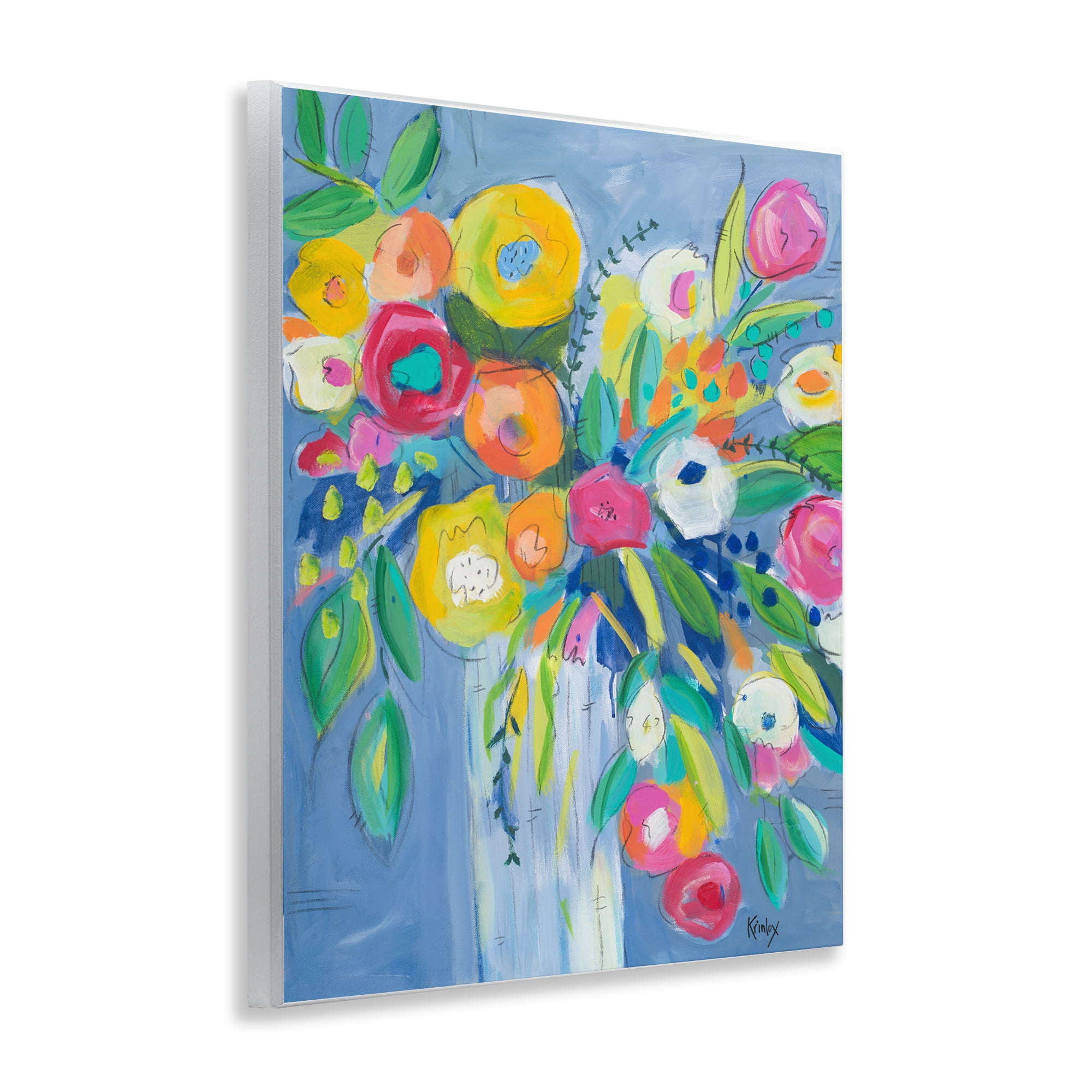 Stupell Industries Cheerful Blossom Energy Wall Plaque Art, design by Krinlox