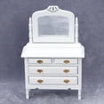 thumbnail image 2 of Miniatura en miniatura blanca con espejo a escala 1:12 de Dollhouse Vanity, 2 of 3