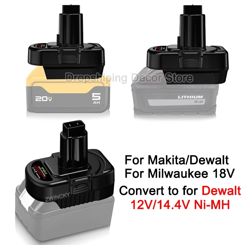 For Ma*kita 18V BL1850B Lithium Battery to for De*walt 12V 14.4V Ni-MH Battery Power Tools Battery Adapter Converter