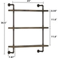 thumbnail image 2 of Industrial Pipe Shelf Rustic Wood Floating Shelves Wall Display Bookshelf Storage Rack Sundries Holder for Kitchen Office Bathroom Organization and Home Decor (), 2 of 8