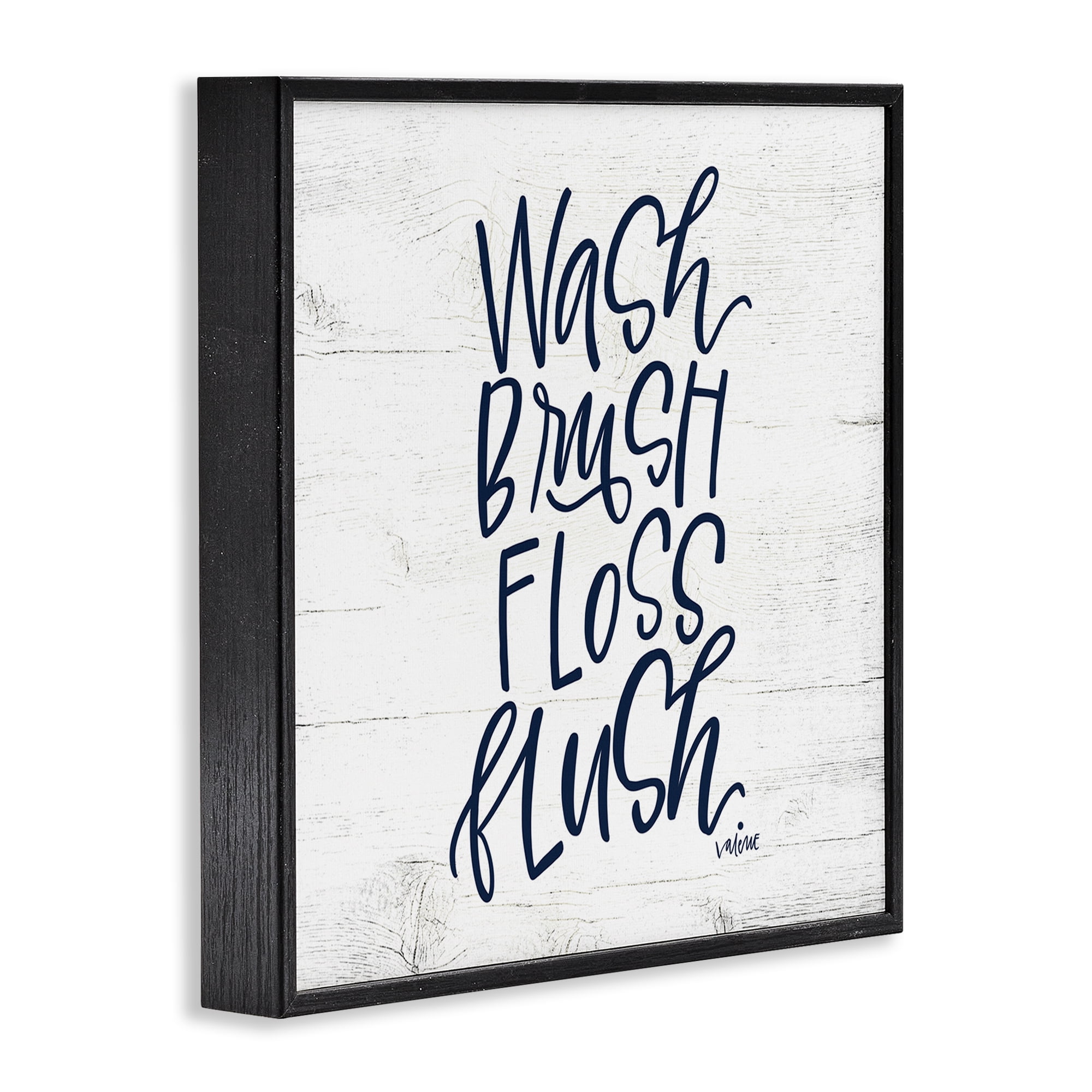 Stupell Industries Rustic Bathroom Rules Typography Painting Black Framed Art Print Wall Art, 24 x 24