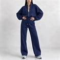 thumbnail image 2 of Gamivast Women's 2 Piece Sweatsuit Cropped Zip up Jacket and High Waisted Pants Set Casual Tracksuit Fall Winter Athletic Lounge Outfits Activewear, 2 of 6