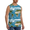 thumbnail image 2 of Easygdp Earth View World Map Men's Breathable Tank Tops Sleeveless Sporty T Shirts for Basketball, Mountaineering, Bodybuilding -XX-Large, 2 of 8