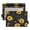 Yellow Sunflower Pattern, variant on 2 Pack Flip Folders with Clear PVC Window Binder Pouches 3-Ring Binder Organizer for Office & Home Yellow and White Chrysanthemum