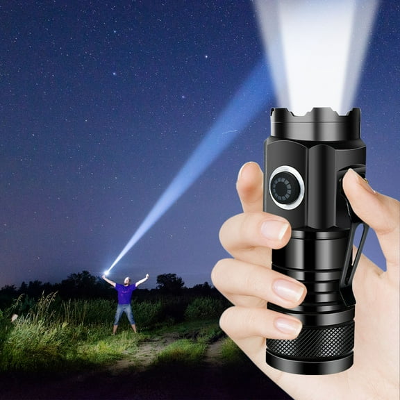 Flashlights For Emergencies, Emergency Flashlight, Bright Flashlights High Lumens, Aluminum Alloy Body USB Charging Magnetic Tail Pen Clip Five Light Compact And Convenient Outdoor Strong Light Flas