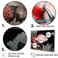 thumbnail image 3 of Designart "The Mysterious Crawl Of Black And Red Fish III" Coastal Coral Under Water Canvas Wall Art, 3 of 7