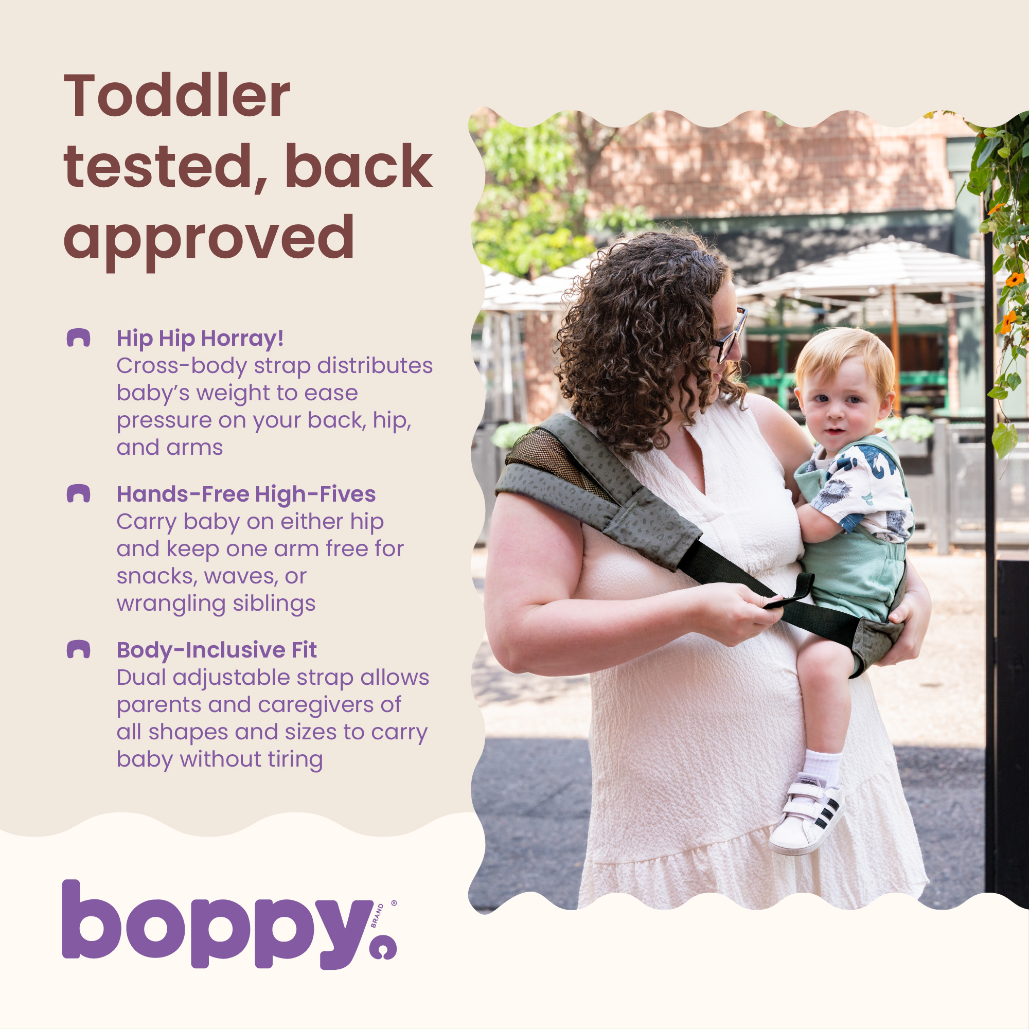 Boppy ComfyHold Cross-Body Hip Baby Carrier, Gray photo 3