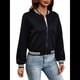 thumbnail image 1 of Chaquetas de Larga para Mujer, Tops, Chaqueta con Cremallera y Ribete de Rayas Negro XL, 1 of 9