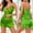 Green, variant on ZZwxWA Sleepwear Sets for Women Sexy V Neck Cami Nightwear and Side Lace Up Shorts Summer Lightweight 2 Piece Pajamas Set