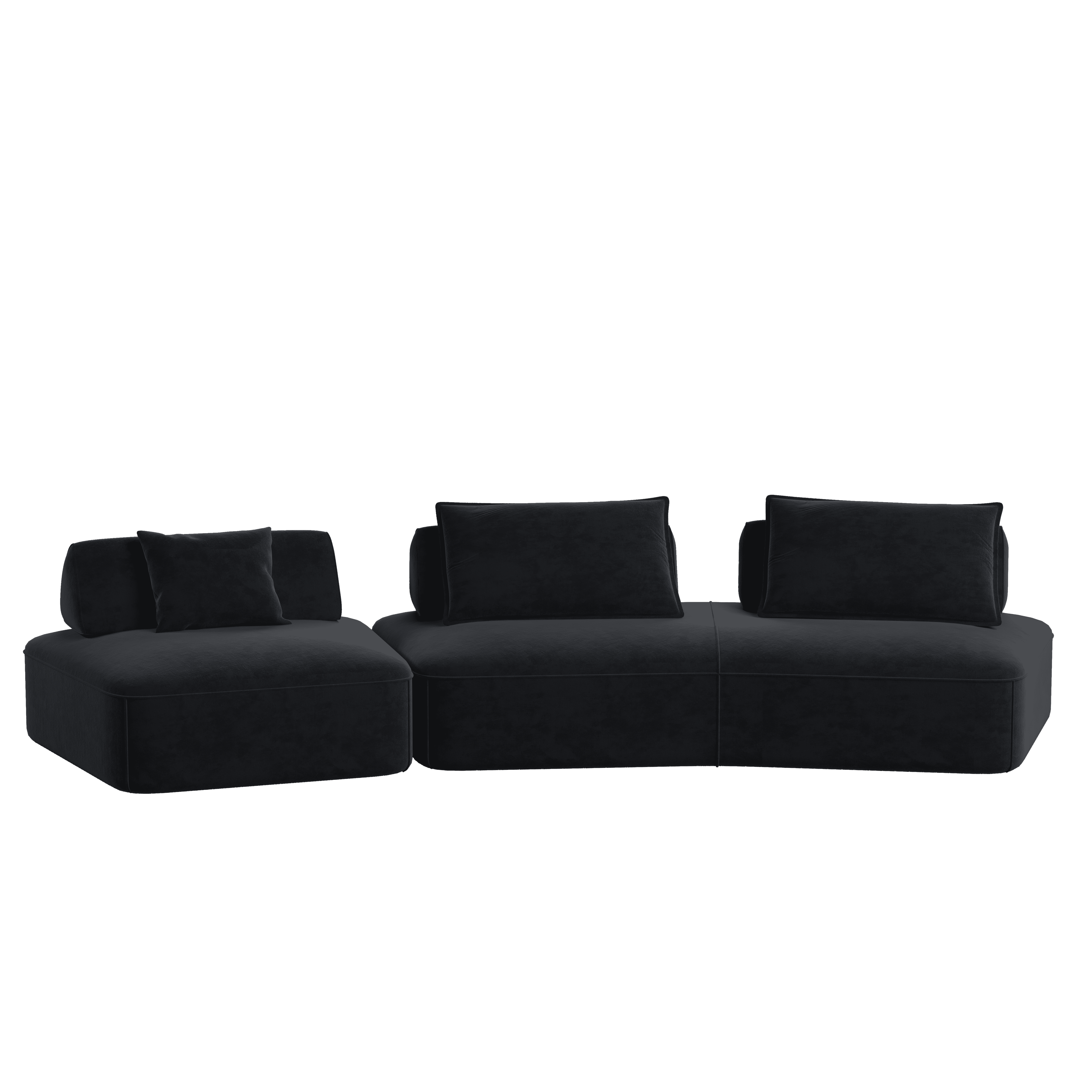 Leumius 139" Oversized Modular Sectional Sofa,DIY Upholstered Fluffy Chenille Sofa with Removable Backrests and Soft Pillows,Deep Seat Couch & Sofa Bed for Living Room,Office,Dark Gray