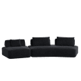 thumbnail image 3 of Leumius 139" Oversized Modular Sectional Sofa,DIY Upholstered Fluffy Chenille Sofa with Removable Backrests and Soft Pillows,Deep Seat Couch & Sofa Bed for Living Room,Office,Dark Gray, 3 of 9