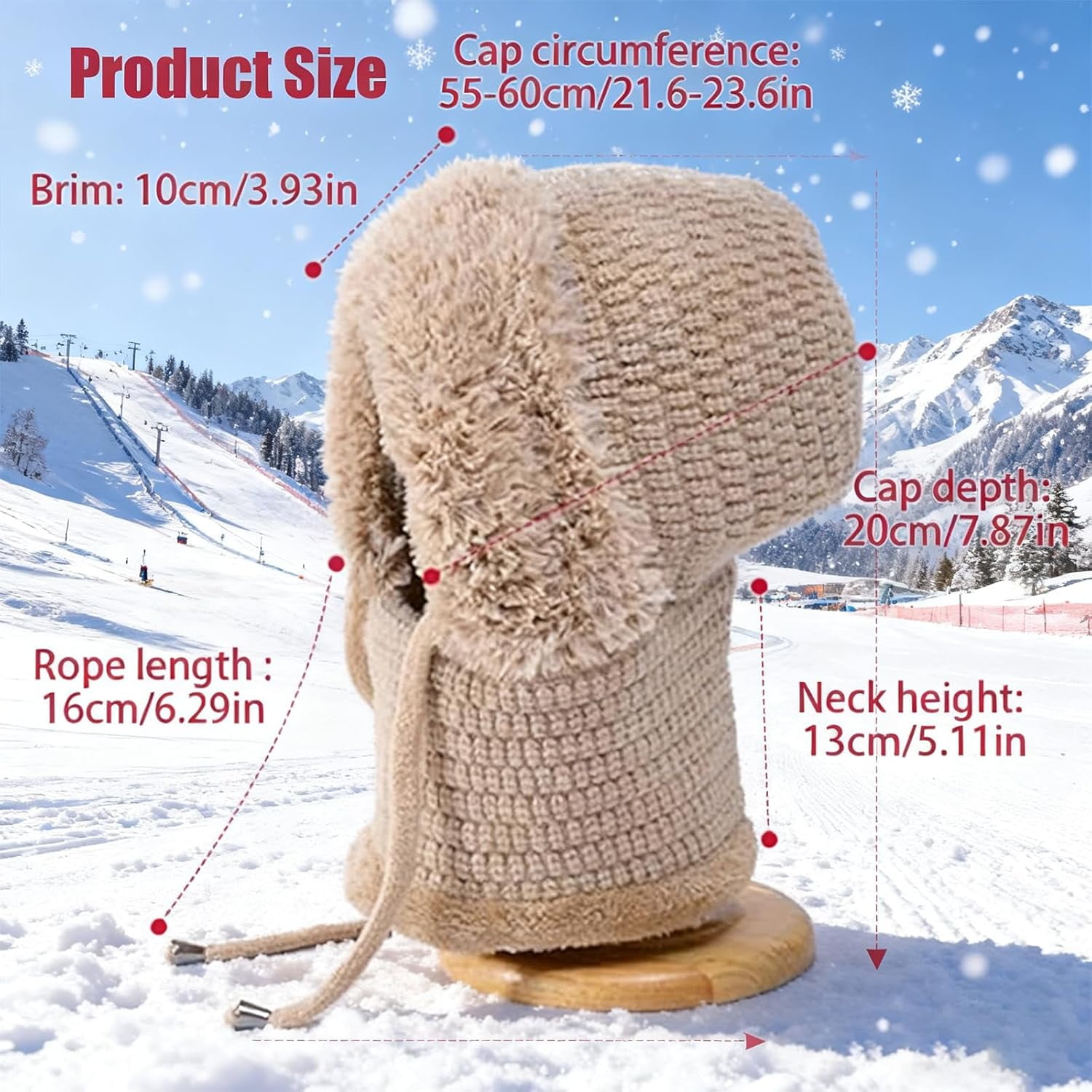 3 in 1 Beanie Hat with Scarf and Mask, 3 in 1 Beanie Hat for Women, Knitted Ski Scarf and Mask Set, Balaclava Hats
