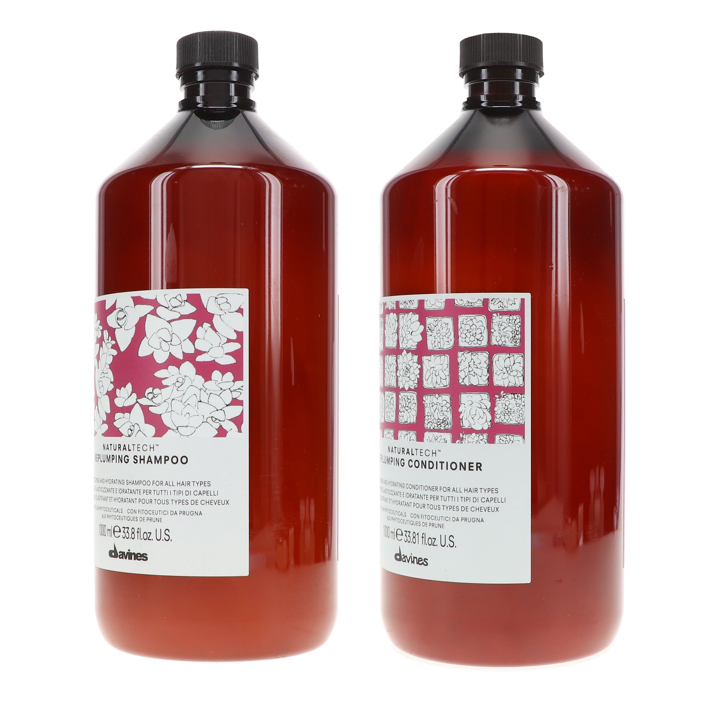 Davines NaturalTech Replumping Shampoo 33.8 oz & Conditioner 33.8 oz Combo Pack