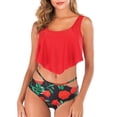 thumbnail image 2 of Women Two Piece Plus Size Sexy Backless Halter Beach Printed Swimwear Set, 2 of 6