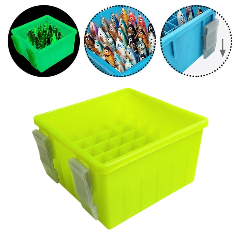 containers for fishing lures yotijay Fishing Lures Storage Container Fishing Tackle Case 36 Grid  Practical with Drainage Hole Artificial Lures Case for Freshwater Yellow