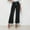 Black, variant on Odbmxy Jeans Pants Women Straight-Leg High Rise Cropped Pants Women Solid Color Pockets Loose Denim Button Dressy Jeans,Black M