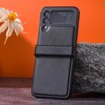 thumbnail image 1 of Feishell for Samsung Galaxy Z Flip4 Case with Hinge Protection,Premium PU Leather + Hard PC Shell Ultra Thin Shockproof Non-Slip Thickening Hinge Slim Durable Protective Case,Black, 1 of 10