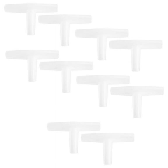 Plastic Tee Shape Aquarium 3-Way Air Valve Connectors 10 Pcs White2Xk15829