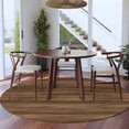thumbnail image 3 of Round Area Rug 5 Ft, Brown Wood Grain Washable Non-Slip Circle Carpet for Living Room/Bedroom, Retro Farmhouse Wooden Plank Low-Profile Runner Mats Collection Rugs for Indoor, 3 of 8