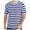 Dark Blue, variant on Mens Striped T Shirt Navy Striped T-Shirt Color Blocked Business Sports Round Neck Short Sleeve Men's Shirts Casual Yellow S