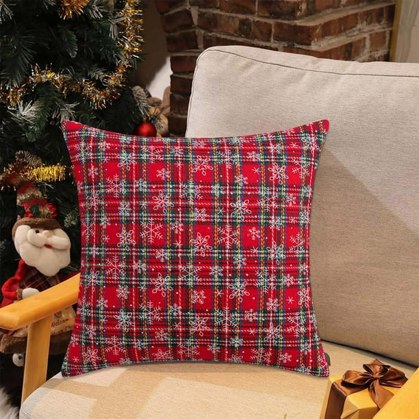 Funda para cojín lumbar de copo de nieve de Navidad | Funda de almohada de poliéster | Acento decorativo de sofá | Diseño multicolor | 45x45cm | Tela suave, transpirable y gruesa | 1 Pack